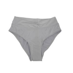 Shekini Women's Medium White Elastic Waist High Waisted Bikini Bottom NWT